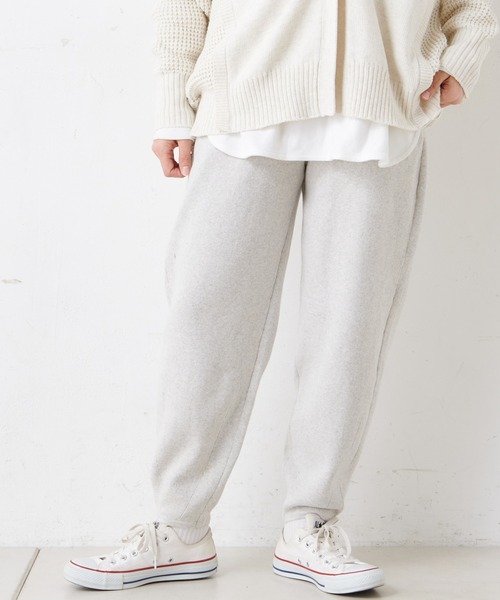 PUAL CE CIN(ピュアルセシン)の「コットンリブプレーティングサルエルパンツ(その他パンツ・レディース・グレー/チャコール/ベージュ/オートミール・FREE)」の8枚目の写真