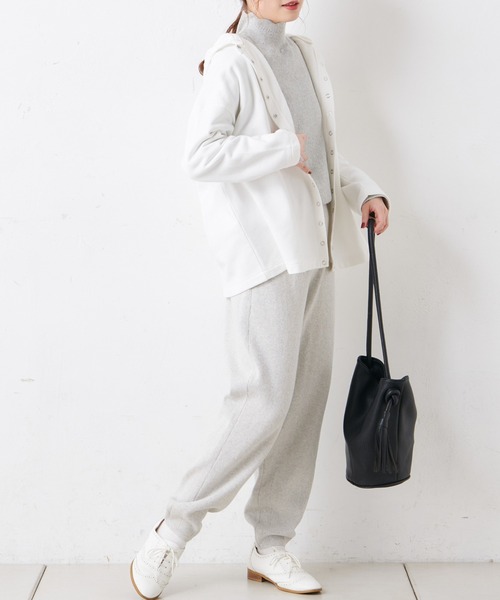 PUAL CE CIN(ピュアルセシン)の「コットンリブプレーティングサルエルパンツ(その他パンツ・レディース・グレー/チャコール/ベージュ/オートミール・FREE)」の10枚目の写真
