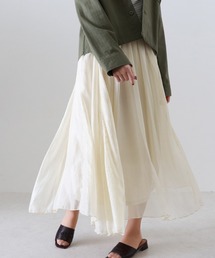 箔シフォンアシメギャザースカート