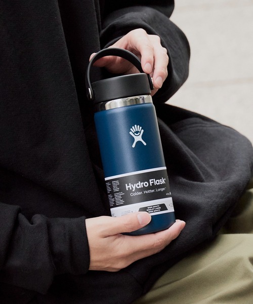 HYDRO FLASK(ハイドロフラスク)の「HydroFlask/ハイドロフラスク 16oz Wide Mouth ワイドマウスボトル ステンレスボトル(473ml) 2026年春夏 再入荷(グラス/マグカップ/タンブラー・メンズ・ライトブルー/エメラルドブルー/ブラック/ネイビー/オリーブ/ピンク/ブルー/ダークグレー/ミント/レモンイエロー/ホワイト/ライトグレー/ブルー系/インディゴブルー/オートミール/パープル/ライトピンク/ダークパープル/ピンク系/モカ/キナリ/オフホワイト/モスグリーン/ダークブルー・FREE)」の15枚目の写真