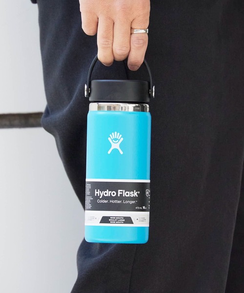 HYDRO FLASK(ハイドロフラスク)の「HydroFlask/ハイドロフラスク 16oz Wide Mouth ワイドマウスボトル ステンレスボトル(473ml) 2026年春夏 再入荷(グラス/マグカップ/タンブラー・メンズ・ライトブルー/エメラルドブルー/ブラック/ネイビー/オリーブ/ピンク/ブルー/ダークグレー/ミント/レモンイエロー/ホワイト/ライトグレー/ブルー系/インディゴブルー/オートミール/パープル/ライトピンク/ダークパープル/ピンク系/モカ/キナリ/オフホワイト/モスグリーン/ダークブルー・FREE)」の16枚目の写真