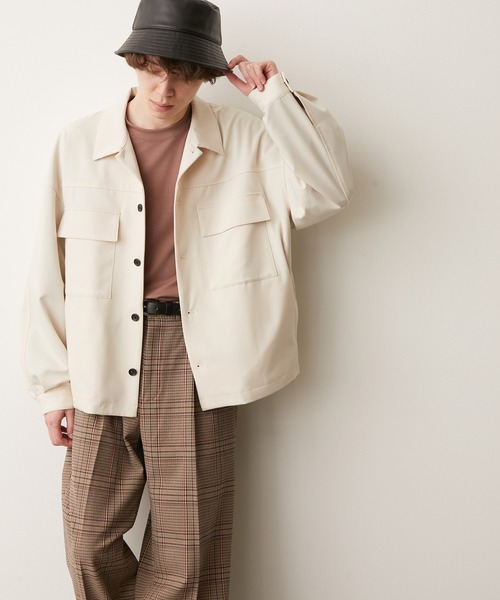 JUNRED（ジュンレッド）の「ワンサイドラグランCPOブルゾン（ブルゾン・メンズ・ベージュ/ラベンダー・M/L）」の7枚目の写真