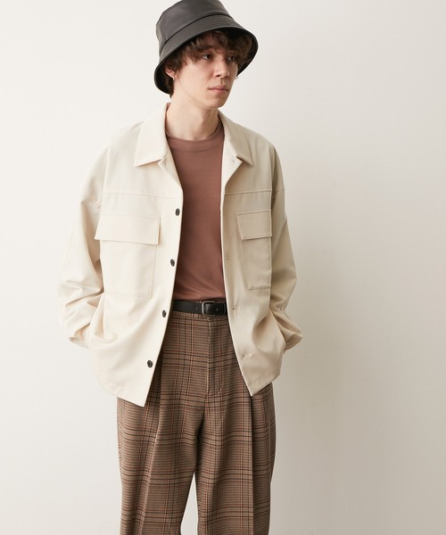 JUNRED（ジュンレッド）の「ワンサイドラグランCPOブルゾン（ブルゾン・メンズ・ベージュ/ラベンダー・M/L）」の3枚目の写真