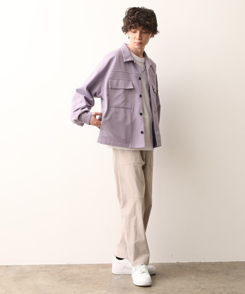 JUNRED（ジュンレッド）の「ワンサイドラグランCPOブルゾン（ブルゾン・メンズ・ベージュ/ラベンダー・M/L）」の5枚目の写真