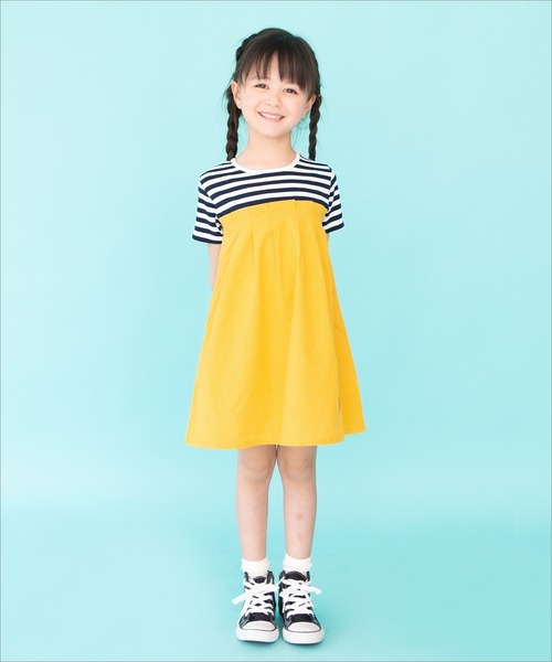 RAGMART(ラグマート)の「ボーダータック切り替えワンピース(ワンピース・キッズ・ベージュ/イエロー・110cm/100cm/120cm/130cm)」の5枚目の写真