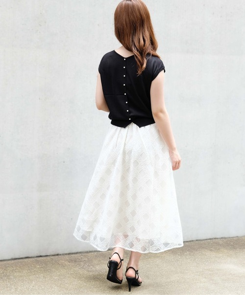 STRAWBERRY-FIELDS（ストロベリーフィールズ）の「ノアストレッチⅡ　ニット＆スカート（ワンピース・レディース・ブラック・2）」の6枚目の写真