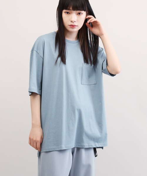 Lulu & Arnie(るるあんどあーにー)の「天竺 ルーズフィット ポケット Tシャツ(Tシャツ/カットソー・メンズ・ホワイト/ブラック/ベージュ/パープル/グレー/サックスブルー・MEDIUM/LARGE/X-LARGE)」の1枚目の写真