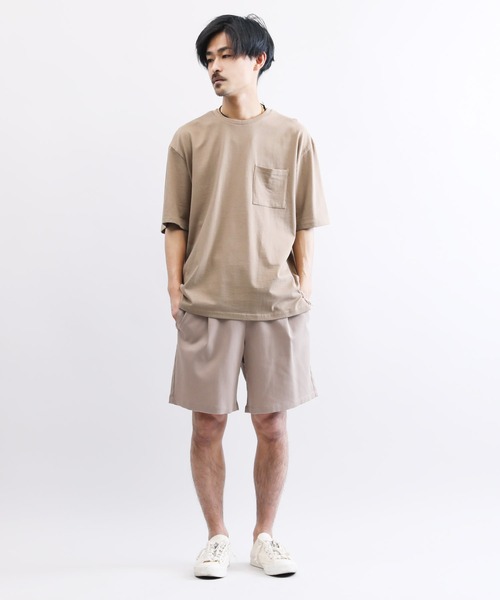 Lulu & Arnie(るるあんどあーにー)の「天竺 ルーズフィット ポケット Tシャツ(Tシャツ/カットソー・メンズ・ホワイト/ブラック/ベージュ/パープル/グレー/サックスブルー・MEDIUM/LARGE/X-LARGE)」の14枚目の写真