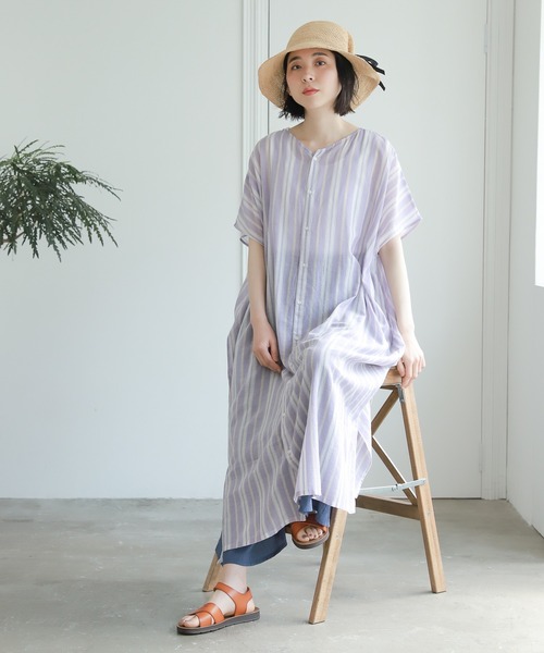 studio CLIP（スタディオクリップ）の「マルチストライプ3WAYワンピース（ワンピース・レディース・パープル/ブルー/アイボリー・FREE）」の3枚目の写真