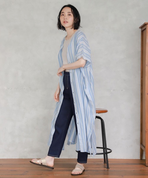 studio CLIP（スタディオクリップ）の「マルチストライプ3WAYワンピース（ワンピース・レディース・パープル/ブルー/アイボリー・FREE）」の19枚目の写真