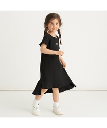 b・ROOM | 【プチプラ】ロゴ刺しゅうフレンチスリーブテレコワンピース(ワンピース)