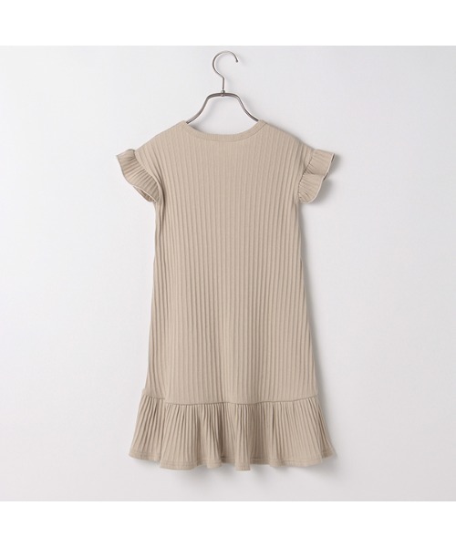 b・ROOM（ビールーム）の「【プチプラ】ロゴ刺しゅうフレンチスリーブテレコワンピース（ワンピース・キッズ・ブラック/ベージュ/ミント・110cm/100cm/120cm/130cm/140cm）」の10枚目の写真