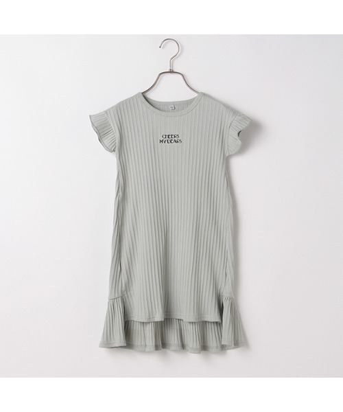 b・ROOM（ビールーム）の「【プチプラ】ロゴ刺しゅうフレンチスリーブテレコワンピース（ワンピース・キッズ・ブラック/ベージュ/ミント・110cm/100cm/120cm/130cm/140cm）」の16枚目の写真