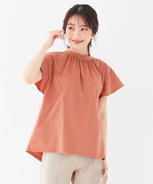 ANY SIS（エニィスィス）の「【NAIL HOLICコラボ】スタンドネック Tシャツ（Tシャツ/カットソー・レディース・ホワイト系/ブラック系/ベージュ系/ライラック系/オレンジ系/パイングリーン系・0）」の6枚目の写真