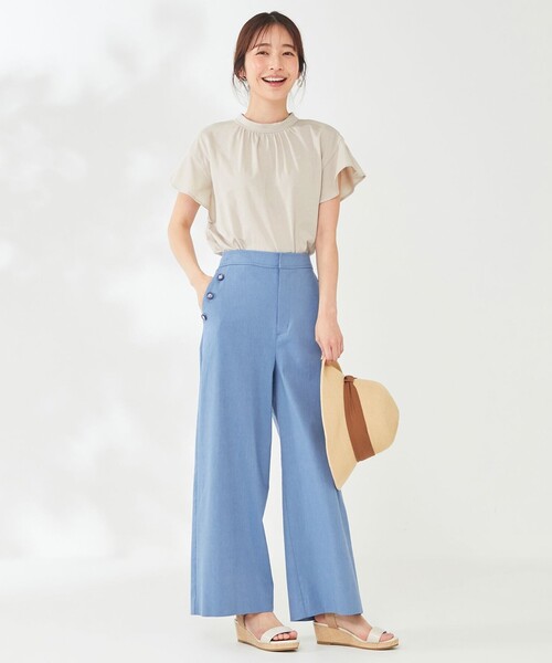ANY SIS（エニィスィス）の「【NAIL HOLICコラボ】スタンドネック Tシャツ（Tシャツ/カットソー・レディース・ホワイト系/ブラック系/ベージュ系/ライラック系/オレンジ系/パイングリーン系・0）」の9枚目の写真