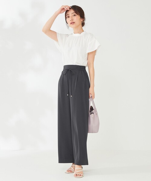 ANY SIS（エニィスィス）の「【NAIL HOLICコラボ】スタンドネック Tシャツ（Tシャツ/カットソー・レディース・ホワイト系/ブラック系/ベージュ系/ライラック系/オレンジ系/パイングリーン系・0）」の10枚目の写真