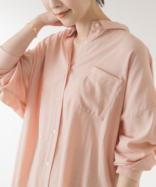 F by ROSSO(エフバイロッソ)の「F by ROSSO リネン混オーバーシャツ(シャツ/ブラウス・レディース・カーキ/イエロー/ベージュ/ピンク/オフホワイト・FREE)」の18枚目の写真