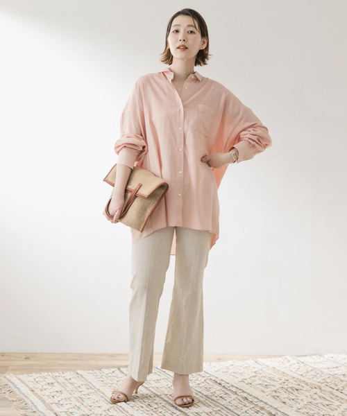 F by ROSSO(エフバイロッソ)の「F by ROSSO リネン混オーバーシャツ(シャツ/ブラウス・レディース・カーキ/イエロー/ベージュ/ピンク/オフホワイト・FREE)」の22枚目の写真