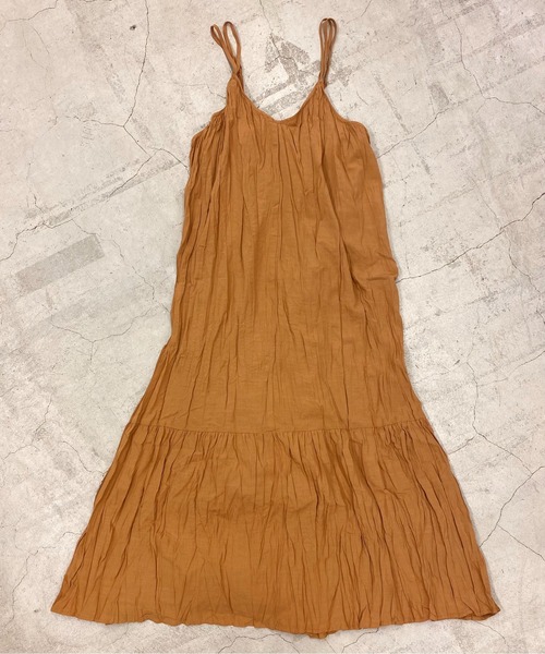 ANGIE（アンジー）の「コットンリネンワッシャーロングキャミワンピース（ワンピース・レディース・ブラック/ナチュラル/グリーン系その他/ライトベージュ/キャメル・FREE）」の18枚目の写真