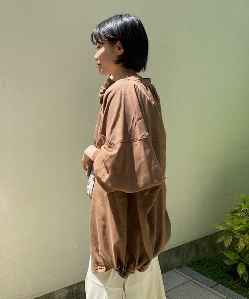 DouDou（ドゥドゥ）の「ボリュームライトジップブルゾン（その他アウター・レディース・オフホワイト/ブラウン/ブラック・FREE）」の14枚目の写真