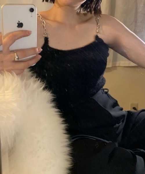 MANGROVE(マングローブ)の「チェーンストラップキャミソール(キャミソール・レディース・ホワイト/ブラック/パープル/ブルー・FREE)」の14枚目の写真