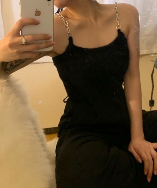 MANGROVE(マングローブ)の「チェーンストラップキャミソール(キャミソール・レディース・ホワイト/ブラック/パープル/ブルー・FREE)」の15枚目の写真