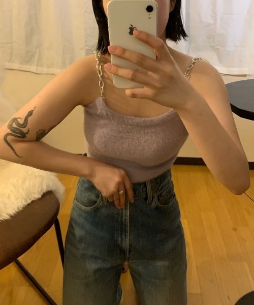 MANGROVE(マングローブ)の「チェーンストラップキャミソール(キャミソール・レディース・ホワイト/ブラック/パープル/ブルー・FREE)」の20枚目の写真