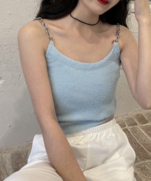 MANGROVE(マングローブ)の「チェーンストラップキャミソール(キャミソール・レディース・ホワイト/ブラック/パープル/ブルー・FREE)」の6枚目の写真