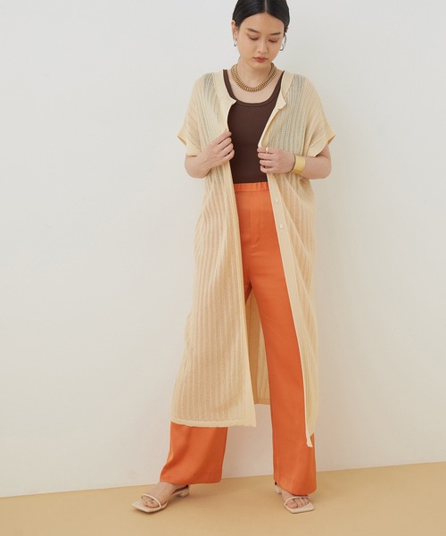 ADAM ET ROPE'（アダムエロペ）の「柄編みニット2WAYワンピース（ワンピース・レディース・ブラック/キナリ/ミント・FREE）」の6枚目の写真