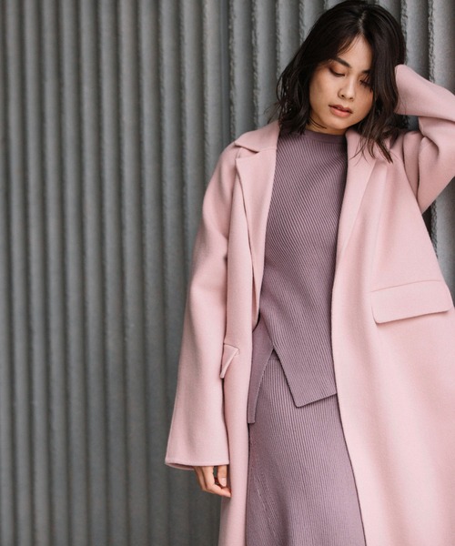 Munich（ミューニック）の「スーパー100ダブルクロスサイドスリットコート（その他アウター・レディース・ブラック/ベージュ/ピンク/モカ・S/XS）」の21枚目の写真