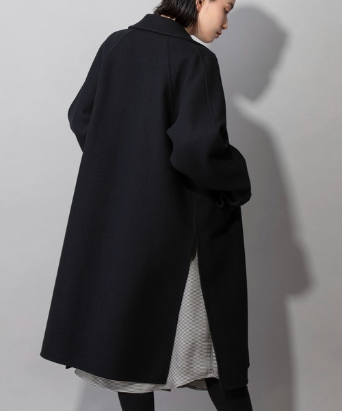 Munich（ミューニック）の「スーパー100ダブルクロスサイドスリットコート（その他アウター・レディース・ブラック/ベージュ/ピンク/モカ・S/XS）」の10枚目の写真