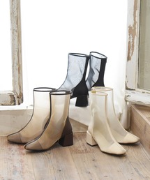 sango | センターパイピングシアーバックファスナーショートブーツ(ブーツ)