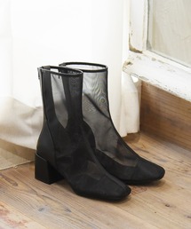 sango | センターパイピングシアーバックファスナーショートブーツ(ブーツ)