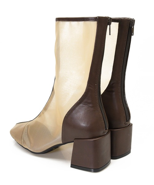 sango（sango）の「センターパイピングシアーバックファスナーショートブーツ（ブーツ・レディース・グレイッシュベージュ/ブラック/ダークブラウン/アイボリー・L/LL/3L/SS/S/M）」の10枚目の写真