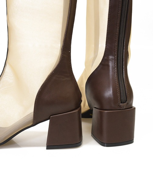 sango（sango）の「センターパイピングシアーバックファスナーショートブーツ（ブーツ・レディース・グレイッシュベージュ/ブラック/ダークブラウン/アイボリー・L/LL/3L/SS/S/M）」の11枚目の写真