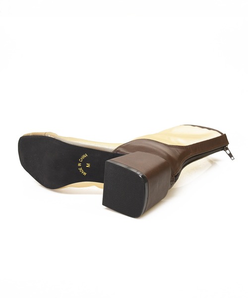 sango（sango）の「センターパイピングシアーバックファスナーショートブーツ（ブーツ・レディース・グレイッシュベージュ/ブラック/ダークブラウン/アイボリー・L/LL/3L/SS/S/M）」の8枚目の写真