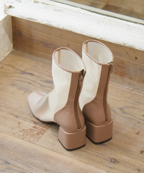 sango（sango）の「センターパイピングシアーバックファスナーショートブーツ（ブーツ・レディース・グレイッシュベージュ/ブラック/ダークブラウン/アイボリー・L/LL/3L/SS/S/M）」の17枚目の写真