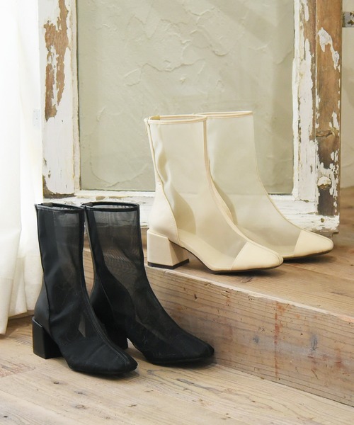 sango（sango）の「センターパイピングシアーバックファスナーショートブーツ（ブーツ・レディース・グレイッシュベージュ/ブラック/ダークブラウン/アイボリー・L/LL/3L/SS/S/M）」の18枚目の写真