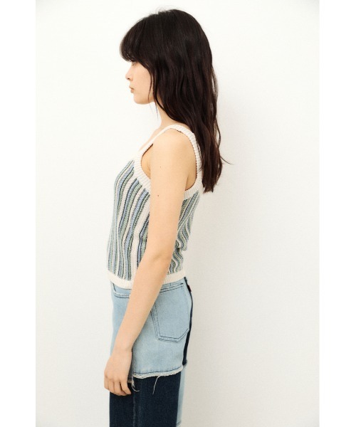 LAGUA GEM（ラグアジェム）の「MULTI STRIPE KNIT CAMI（キャミソール・レディース・ブラウン系その他2/ホワイト系その他2・FREE）」の6枚目の写真