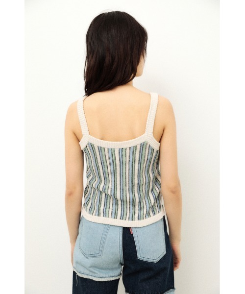 LAGUA GEM（ラグアジェム）の「MULTI STRIPE KNIT CAMI（キャミソール・レディース・ブラウン系その他2/ホワイト系その他2・FREE）」の3枚目の写真