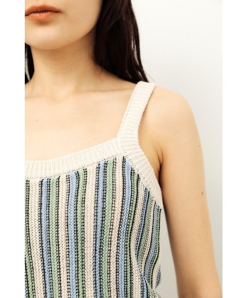 LAGUA GEM（ラグアジェム）の「MULTI STRIPE KNIT CAMI（キャミソール・レディース・ブラウン系その他2/ホワイト系その他2・FREE）」の14枚目の写真