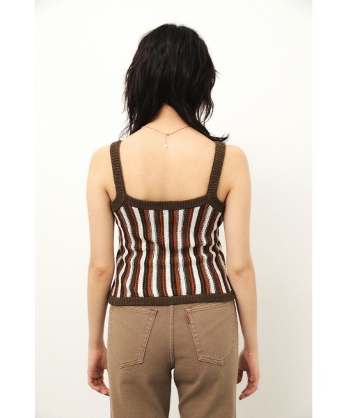 LAGUA GEM（ラグアジェム）の「MULTI STRIPE KNIT CAMI（キャミソール・レディース・ブラウン系その他2/ホワイト系その他2・FREE）」の9枚目の写真