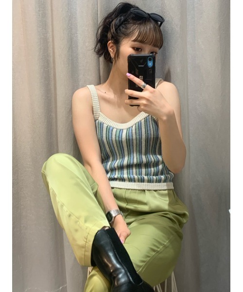 LAGUA GEM（ラグアジェム）の「MULTI STRIPE KNIT CAMI（キャミソール・レディース・ブラウン系その他2/ホワイト系その他2・FREE）」の16枚目の写真