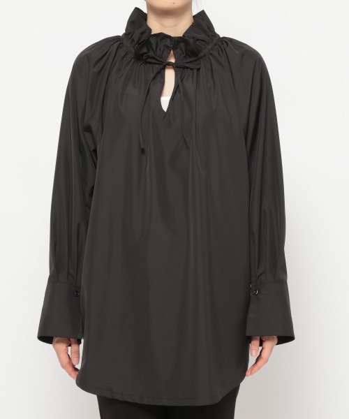 JEANASIS（ジーナシス）の「フリルネック２WAYブラウス/958373（シャツ/ブラウス・レディース・ブラック/ベージュ・FREE）」の5枚目の写真