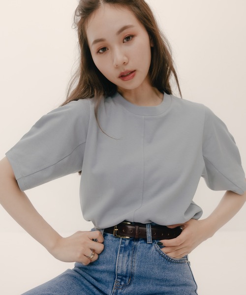 RANDEBOO（ランデブー）の「Minimal puff tee（Tシャツ/カットソー・レディース・ホワイト/ブルー・FREE）」の9枚目の写真