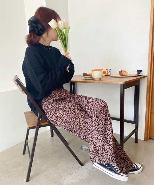 CLEA(クレア)の「レオパードリラックスパンツ(スラックス・レディース・ホワイト/ブラウン・M)」の15枚目の写真