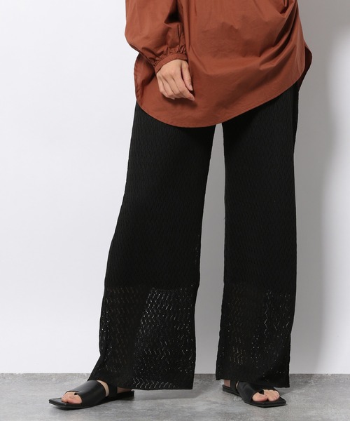 LAKOLE（ラコレ）の「12Gクロシェニットパンツ / 216075（その他パンツ・レディース・ブラック/ベージュ/ナチュラル/ダークオレンジ・SMALL/MEDIUM）」の6枚目の写真