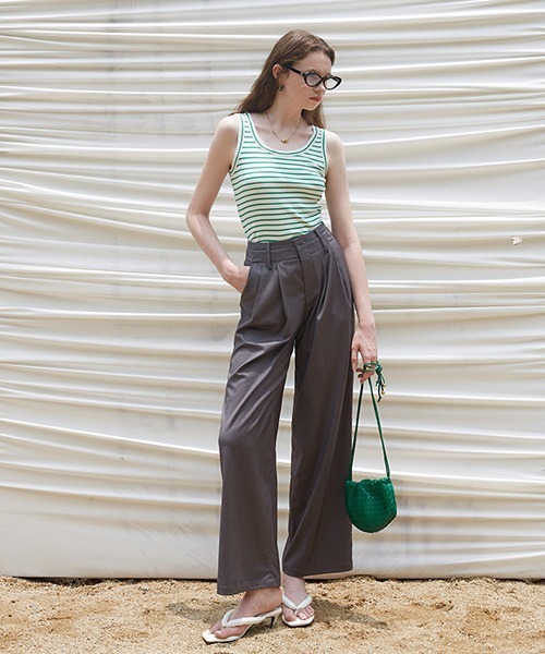 Fano Studios（ファノ ストゥディオズ）の「【Fano Studios】double waist casual trousers FX21K089（スラックス・レディース・グレー・S/M/L）」の9枚目の写真