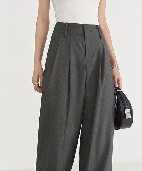 Fano Studios（ファノ ストゥディオズ）の「【Fano Studios】double waist casual trousers FX21K089（スラックス・レディース・グレー・S/M/L）」の5枚目の写真