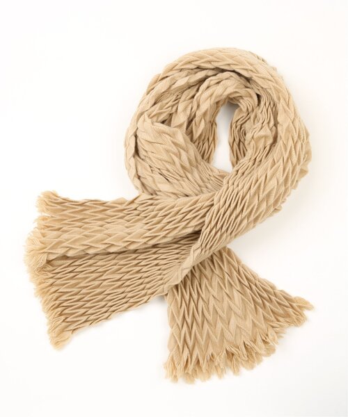 frames RAY CASSIN（フレームスレイカズン）の「プリーツストール（ストール/ショール・レディース・ベージュ/杢グレー/ネイビー・FREE）」の9枚目の写真